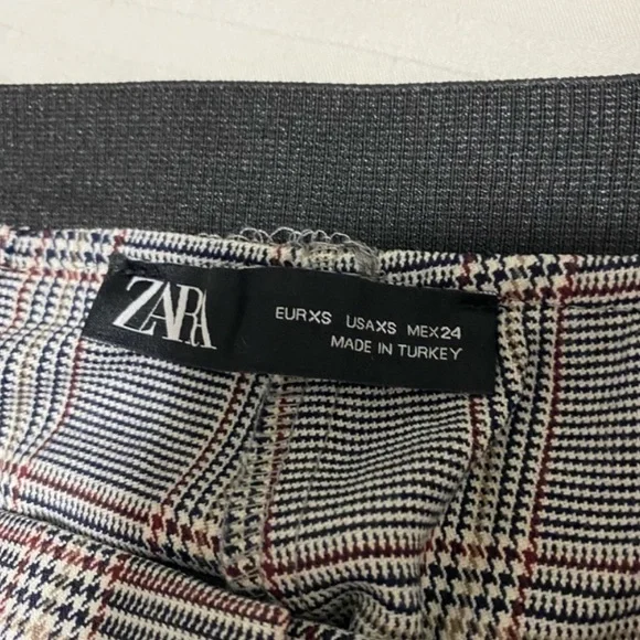Zara Plaid Trouser Pant Grey size Xsmall - Picture 11 of 15